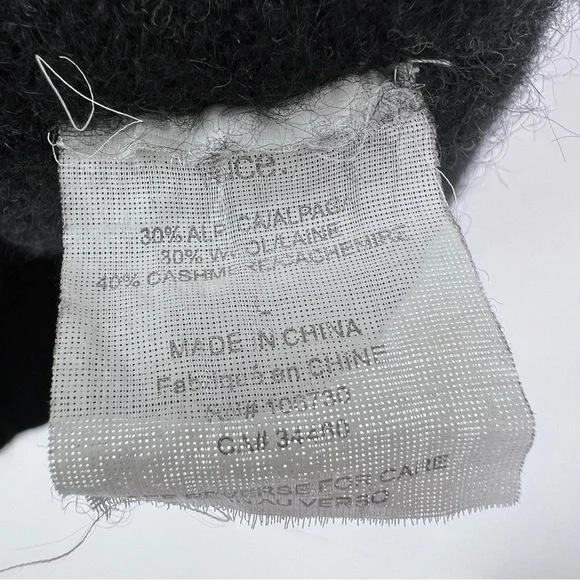 Vince sweater Alpaca Wool Cashmere Cowl Neck Short Sleeve L black - Picture 4 of 10